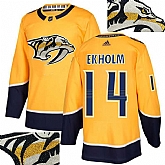 Predators #14 Ekholm Gold With Special Glittery Logo Adidas Jersey,baseball caps,new era cap wholesale,wholesale hats
